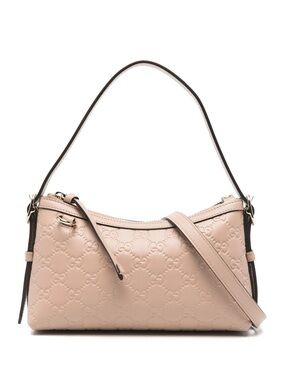 Gucci Blush Embossed Leather Shoulder Bag